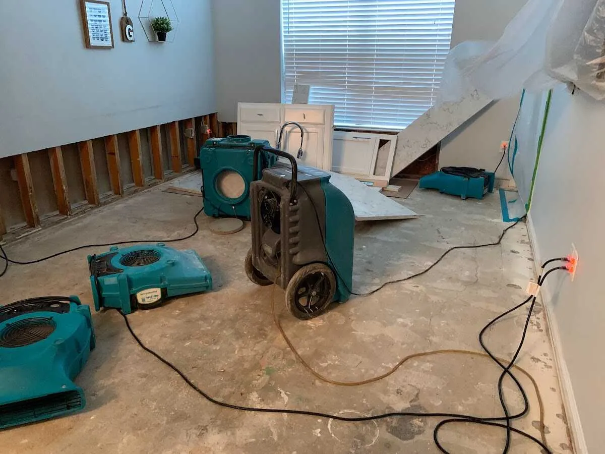 Dehumidifier in flood-cut room for Water Extraction & Removal in White Knoll